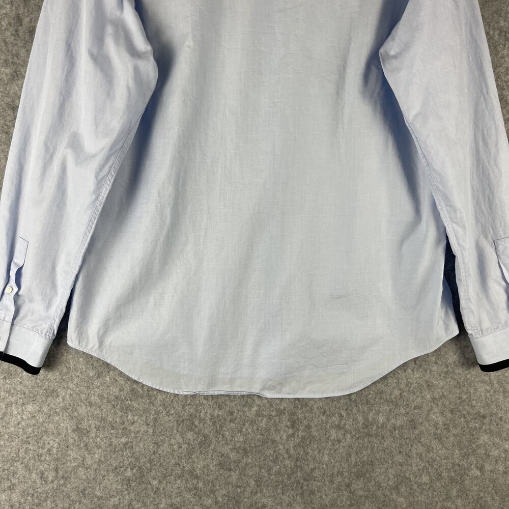 Sandro Paris Top Womens XXL Blue Button Up Cotton Long Sleeve Minimal Preppy - Picture 14 of 16